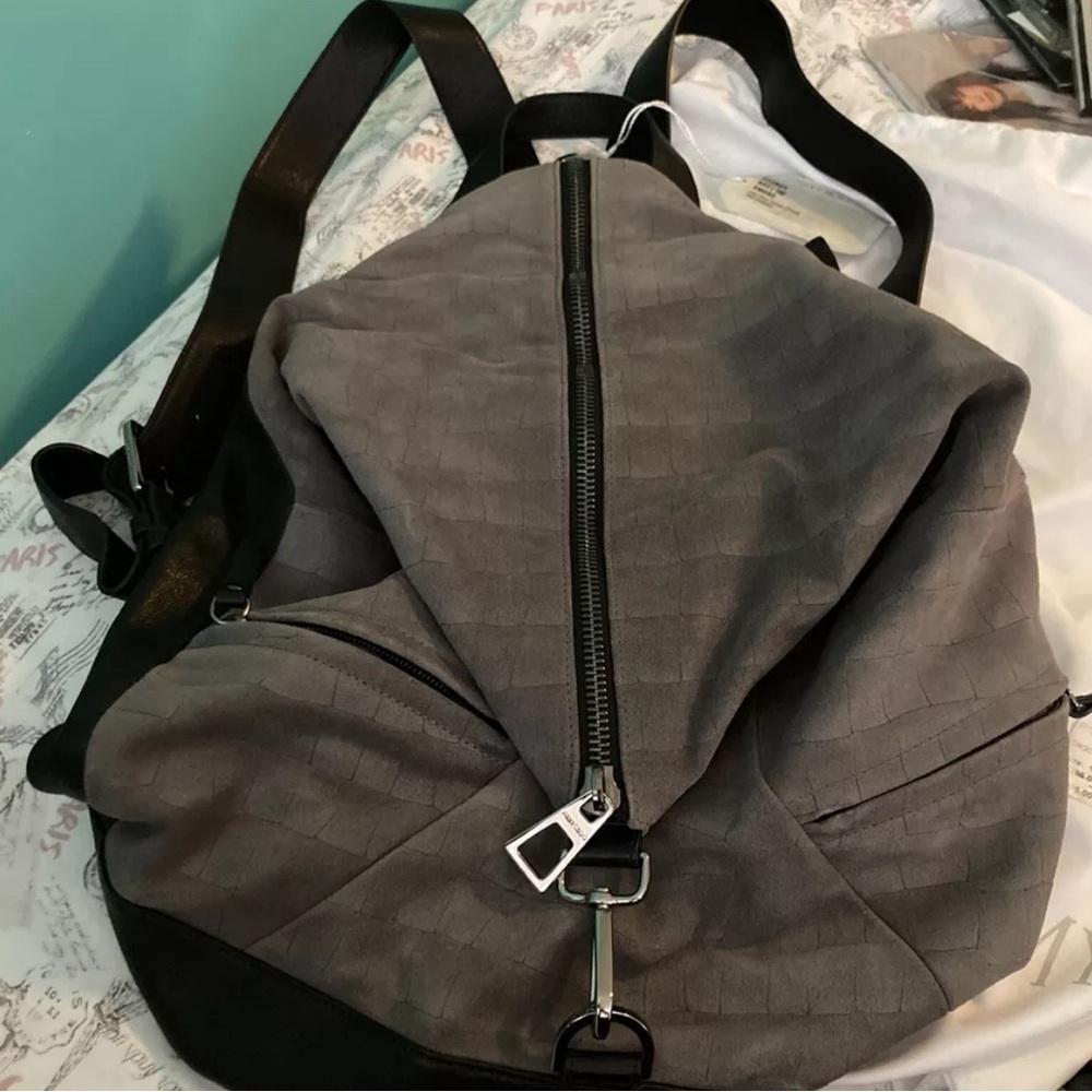 Jimmy Choo Men's Fitzroy/M Soft Nylon and Satin Leather Backpack In Black
